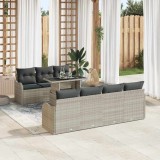 Cumpara ieftin Set de canapele pentru grădină cu pernă 8 pcs Gri deschis
