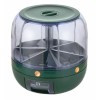 Dozator de cereale flippy, rotativ 360, 6 compartimente, capacitate 6 l, rezistent la umezeala, inchidere etansa, verde
