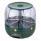 Dozator de cereale flippy, rotativ 360, 6 compartimente, capacitate 6 l, rezistent la umezeala, inchidere etansa, verde