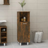 Gossi dulap de baie, stejar fumuriu, 30x30x95 cm, lemn prelucrat