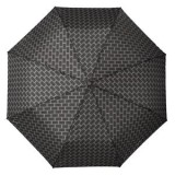 Umbrelă de ploaie pliabilă, neagră taupe, cu model liniar, 24,5 cm, CMCLASS