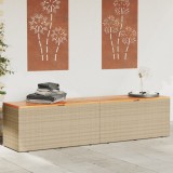 Cutie Depozitare Gradina Gossi 220x50x54cm Bej, Lemn Acacia &amp; Poliratan, Impermeabila, Multifunctionala