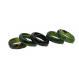 Inel circular din agat verde inchis 17-18mm, Stonemania Bijou