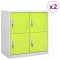 vidaXL Dulapuri vestiar 2 buc. gri deschis și verde 90x45x92,5 cm oțel 3095226