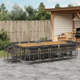 vidaXL Set mobilier de grădină cu perne, 15 piese, gri, poliratan 3211598