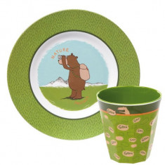 Set farfurie + pahar, melamina, pentru copii, Ursul Grizzly, sigikid, 2-8 ani foto