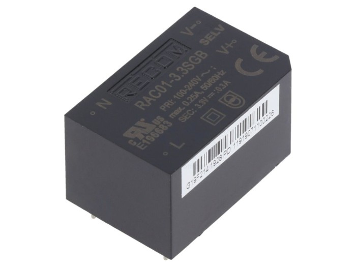 Convertor AC/DC 1W 3,3V PCB