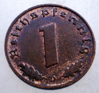 2.760 GERMANIA 1 REICHSPFENNIG 1938 D XF foto