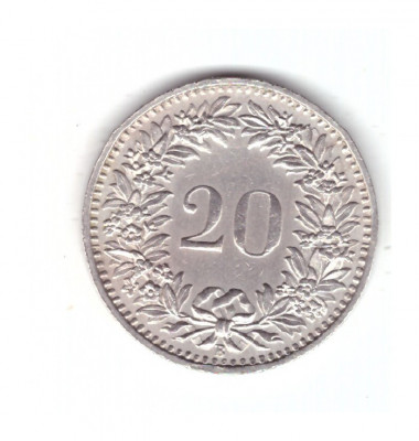 Moneda Elvetia 20 rappen 1939, stare buna, curata foto