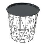 Masuta cafea din metal ST28860F-BK, rotunda, negru, 45 x 45 x 45 cm