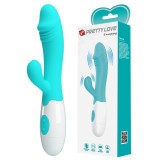Vibrator punct G si clitoris Pretty Love Snappy verde aqua 19 cm