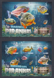 Sierra Leone 2016 - Fauna Marina - Pesti - PIRANIA - BL + KB - MNH, Nestampilat