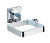 Suport autoadeziv pentru uscatorul de par, Wenko, Quadro Vacuum-Loc&reg;, 14 x 7.5 x 13.5 cm, inox/plastic