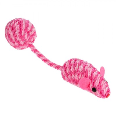 Jucărie Pisică, șoricel cu Minge, Multicolor, 20cm foto