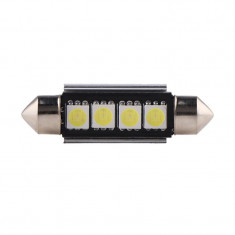 Bec Led Auto Techstar&reg; Festoon, 4 LED, Alb Rece, 6000K, 12V, 150 lm, 41mm