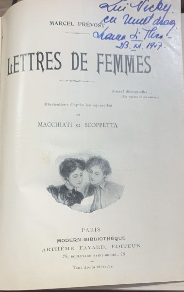 Lettres de femmes (Scrisori catre femei- carte in franceza)- Marcel Prevost