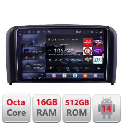 Navigatie Volvo S80 2004-2006 Edotec Kit-S80 8 core QLED 2K 16+512 360 Android Waze USB Navigatie Internet Youtube Radio CarStore Technology foto