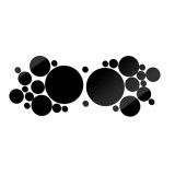 Set 30 Oglinzi decorative din Sticla Acrilica, pentru design interior, model rotund, Negru, Oem