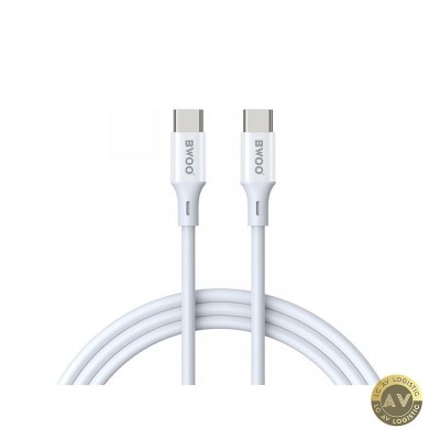Cablu Date si Incarcare USB-C - USB-C BWOO X282 60W 1m Alb foto
