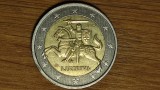 Lituania - moneda de colectie bimetal - 2 euro 2015 XF -cavaler calare- superba!, Europa