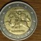 Lituania - moneda de colectie bimetal - 2 euro 2015 XF -cavaler calare- superba!