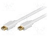 Cablu DisplayPort - DisplayPort, din ambele par&amp;amp;#355;i, mini DisplayPort mufa, 2m, alb, Goobay - 52851 foto