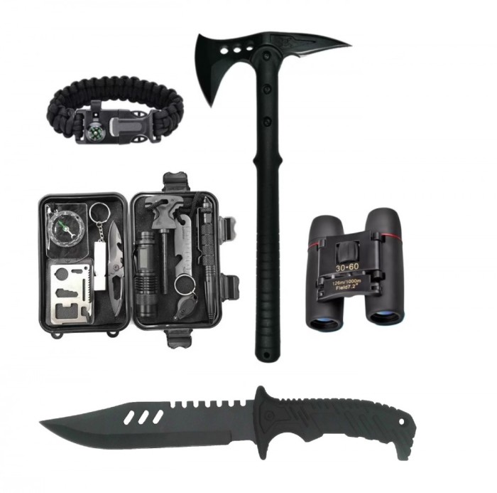 Kit Supravietuire Extreme Survival Pack, 16 in 1, multifunctional, drumetii