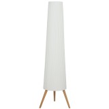 Lampă de podea HOMCOM cu trepied, &icirc;ntrerupător de picior și luminozitate reglabilă, 46x46x153 cm, albă | Aosom Romania