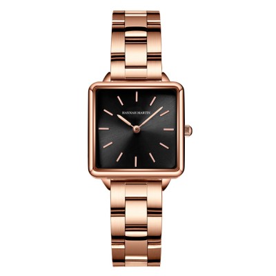 Ceas de mana Hannah Martin Quartz Analog Clasic Elegant Auriu Rose Negru foto