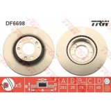 Set discuri frana fata TRW, Peugeot 308 II, 09.2013-, 308 Sw II, 03.2014-, Fata; puntea fata