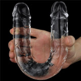 Cumpara ieftin Dildo Dublu, Transparent, 30 cm