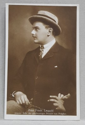 PRINTUL FRIEDRICH LEOPOLD , FIUL CEL TANAR AL PRINTESEI VON PRUSEN , CARTE POSTALA ILUSTRATA , MONOCROMA, PERIOADA PRIMULUI RAZBOI MONDIAL foto
