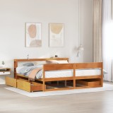 VidaXL Cadru de pat fără saltea, maro ceruit 180x200 cm lemn masiv pin