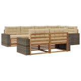 vidaXL Set de canapele de exterior cu pernă 7 pcs Natural și Bej 3383491