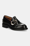 Billi Bi mocasini de piele femei, culoarea negru, cu toc plat, A7035