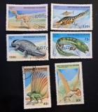 Benin (1996) - Serie completă de 6 Timbre "Animale Preistorice și Dinozauri" (Obliterat / Ștampilat Cotonou) FN1