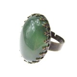 Inel vintage reglabil masiv cu aventurin 25x18 MM