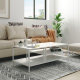 Masuta cafea Kumlinge 40x110x55cm metal alb [en.casa] HausGarden Leisure