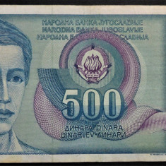 Bancnota 500 DINARI / DINARA - YUGOSLAVIA, anul 1990 * cod 228