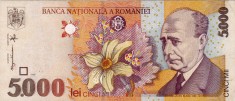 ROMANIA BANCNOTA 5000 LEI 1998 foto