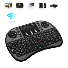 Mini tastatura wireless, cu touchpad, iluminata LED pentru PC, Laptop, foto