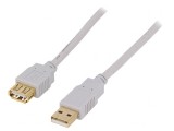 Cablu USB 2.0 A-A 3m Gri Aurit, Bq Cable