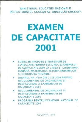 Examen de capacitate 2001