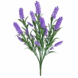 Planta Artificiala,Floare Decorativa de Lavanda,7 Ramuri,42 cm,Mov si Verde,Set de 2 Bucati
