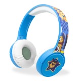 Casti Wireless Bluetooth fara fir Paw Patrol Chase, tampoane moi, reglabile, Albastru