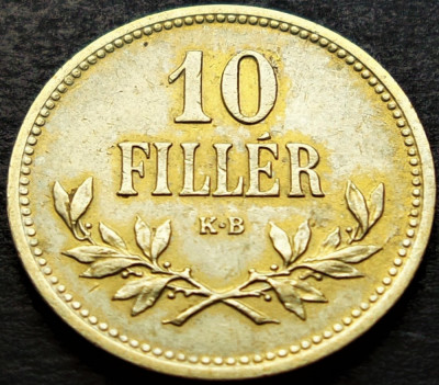 Moneda istorica 10 FILLER - AUSTRO-UNGARIA, anul 1915 * cod 2628 foto
