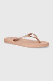 Rip Curl slapi femei, culoarea roz, cu toc plat
