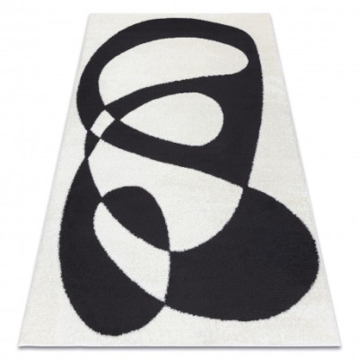 Modern covor MODE 8531 abstractizare crem / negru, 180x270 cm foto