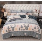 Cumpara ieftin Lenjerie Cocolino 4 Piese Pentru Pat Dublu cu Elastic- JOJ810 Ren Gri
