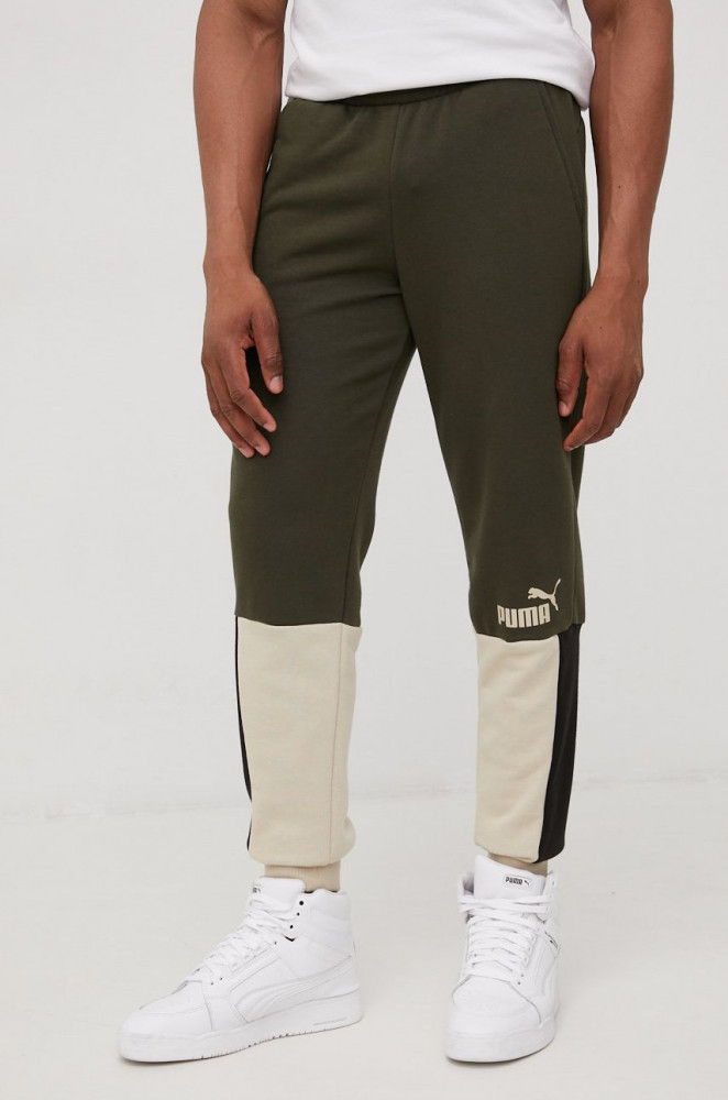 Puma pantaloni de trening 848007 barbati, culoarea verde, cu imprimeu |  Okazii.ro